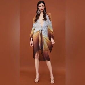 Zara Multicolor Metallic Gradient Wrap Dress